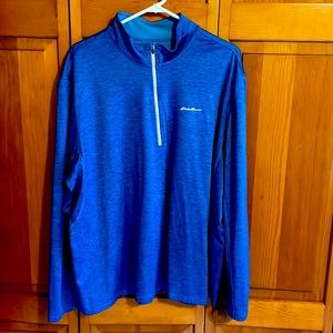 Eddie Bauer FreeDry Quarter Zip Blue Pullover